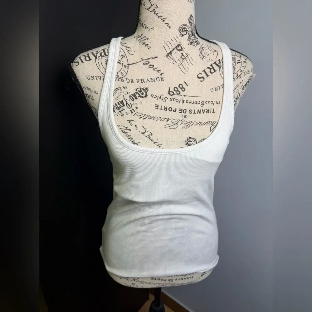 J.Crew Fine rib racerback tank top with shelf bra NWT Size M